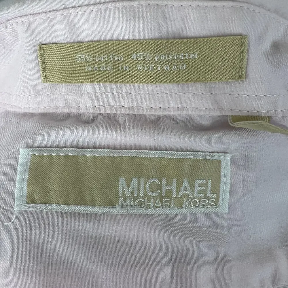 MICHAEL KORS Light Pink Button Down Collar Shirt 16 Kids Fits Womans Size S M